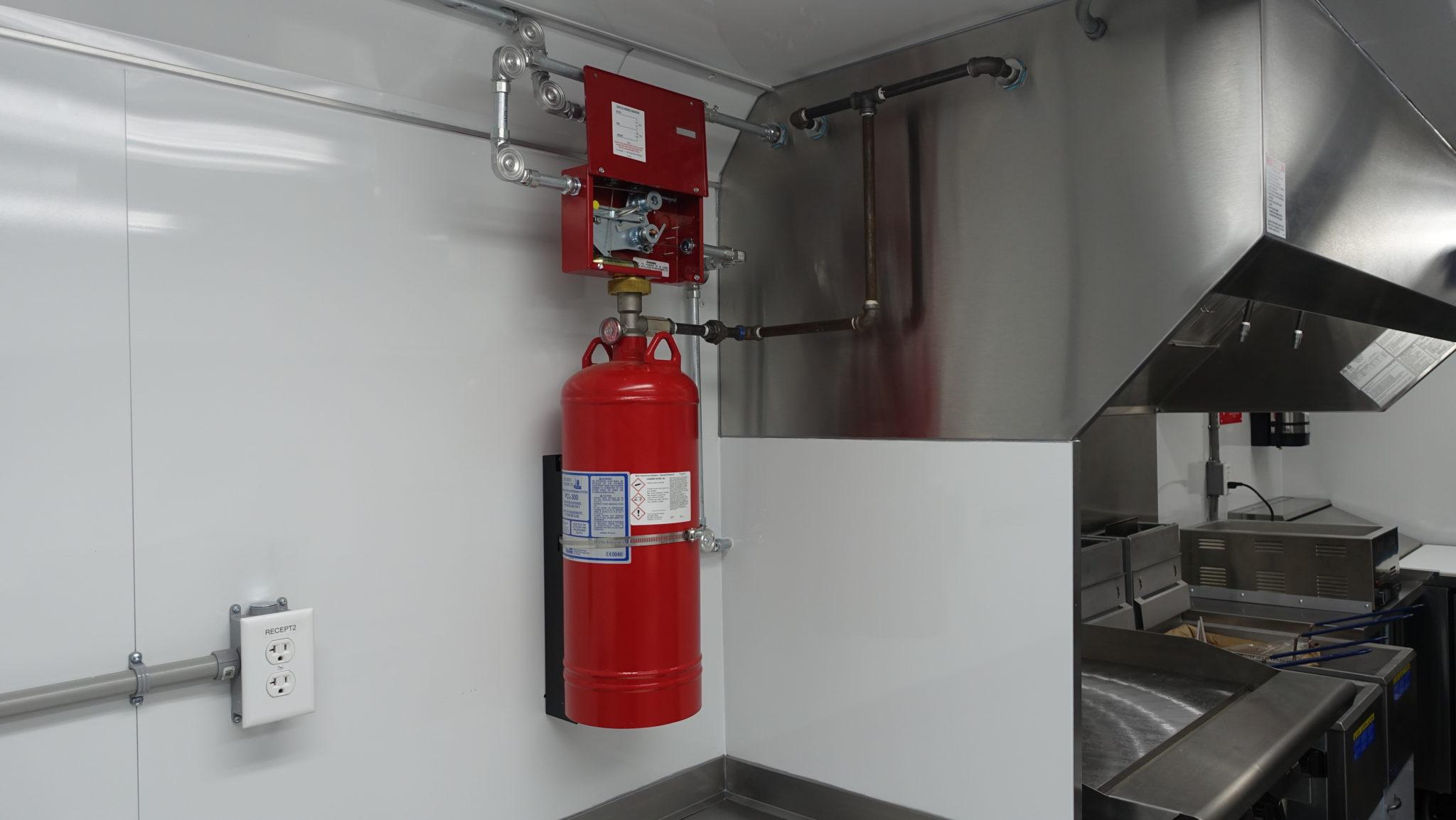 Food truck fire suppression installation